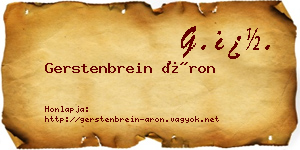 Gerstenbrein Áron névjegykártya